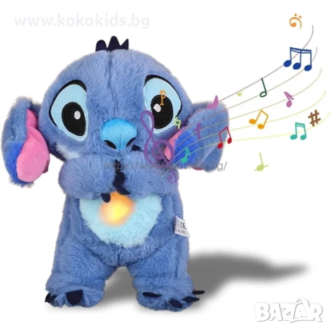ПЛЮШЕНА ИГРАЧКА ДИШАЩ СТИЧ СЪС ЗВУК И СВЕТЛИНА - STITCH , 30 СМ., снимка 5 - Плюшени играчки - 52872685