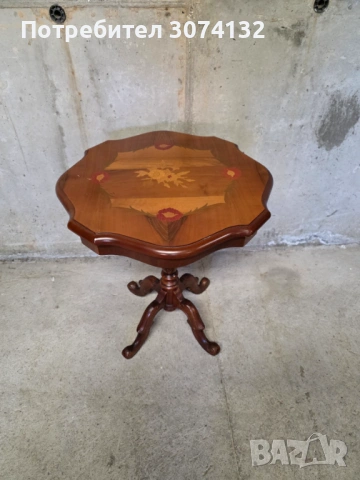 Помощна масичка с интарзия, снимка 3 - Маси - 54264308