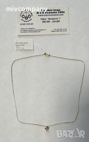 Златно колие с висулка 1.96гр.45см.