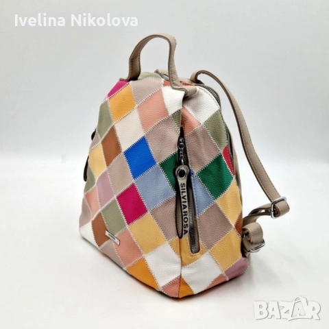 Модерна цветна дамска раница от еко материал, снимка 6 - Раници - 51463555