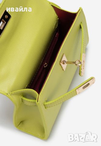 Бяла чанта по модел на Хермес Hermes mini Kelly цикламена жълта зелена бежова , снимка 4 - Чанти - 45782626
