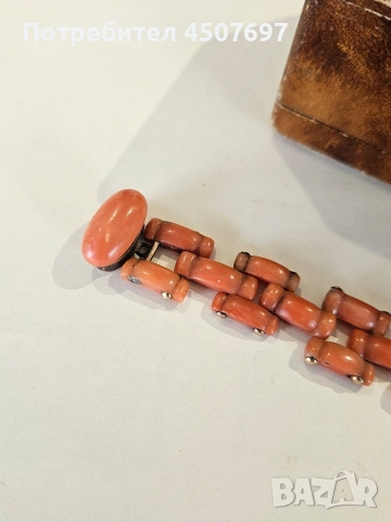 Коралова гривна, 14к златна., снимка 2 - Гривни - 53877244