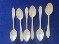 лъжички за кафе от мелхиор, посребрени, дълж. 12,2 см, изящни, к-т от 6 броя, СССР, снимка 1