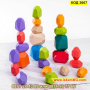 Детска дървена игра с цветни камъчета за баланс и декорация - КОД 3607, снимка 2
