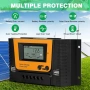 PWM соларен контролер за зареждане 12V/24V/36V/48V, 40A, с LCD дисплей и 4 USB изхода, снимка 4
