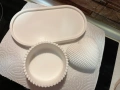 Декоративен сет от овално плато, купичка и сърце „Pure White“ – Ръчна изработка , снимка 4