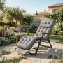 Сгъваем градински шезлонг с мека ватирана възглавница, регулируема облегалка и метална рамка, снимка 5