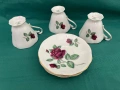 Порцеланов двоен сет с рози, снимка 6