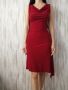 Винтидж дамска асиметрична еластична червена рокля р-р S, снимка 2