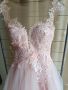 Нежна розова бална рокля ХС/С, снимка 2