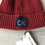 НОВА унисекс памучна червена зимна плетена шапка CALVIN KLEIN от САЩ, снимка 2