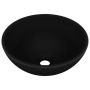 vidaXL Мивка за баня лукс кръгла матово черна 32,5x14 см керамика(SKU:146975
