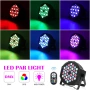 Про RGB LED PAR сценичен прожектор 72W, DMX, монтажни скоби, дистанционно, снимка 5