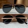 Gucci 2024 мъжки слънчеви очила авиатор с кожа 5 цвята, снимка 3