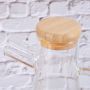 Оливерник кана с една дръжка от боросилкатно стъкло, Бамбуков капак със силиконово уплътнение- 500мл, снимка 6
