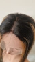 Черна естествена права перука 80 см с руси кичури - Lace Front 13x6, снимка 5