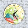 Стенен Часовник - Анимиран Усмихнато Зелено Човече, снимка 1 - Стенни часовници - 45671458