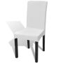 vidaXL 6 бр покривни еластични калъфи за столове, бели(SKU:130377, снимка 1 - Столове - 45276140